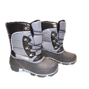Kids winter boots black & grey Size: 8